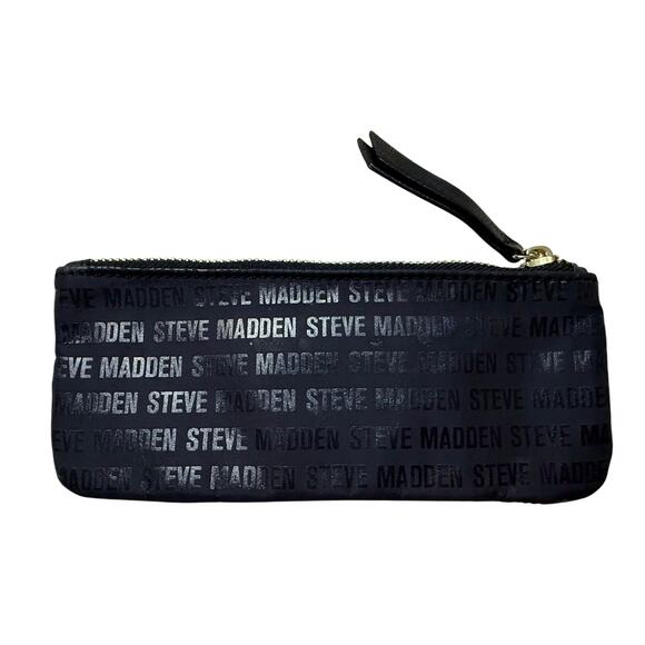 Steve Madden Black Logo Pouch with Gold Hardware - Picture 1 of 5